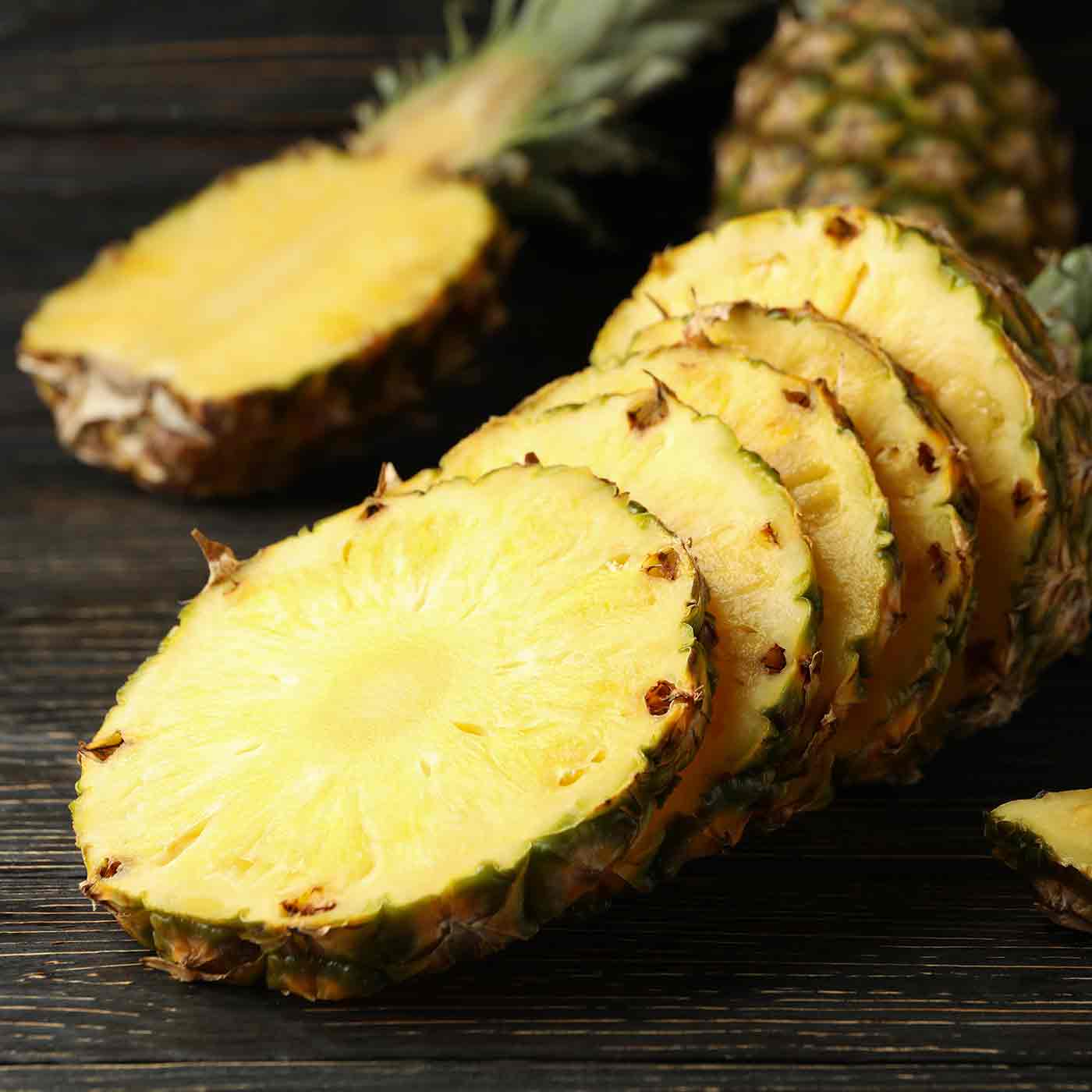 Aufgeschnittene Ananas Ananasscheiben Fun Fact Produkt Ananasringe online kaufen bei Genussio